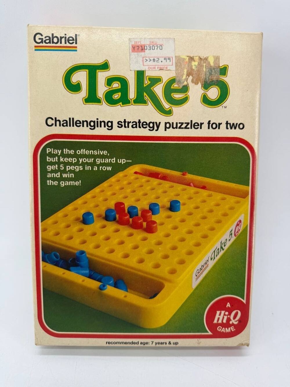 Vintage Gabriel Take 5 Hi-Q Strategy Game For Two New Open Box Hong Kong